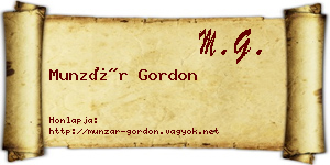 Munzár Gordon névjegykártya